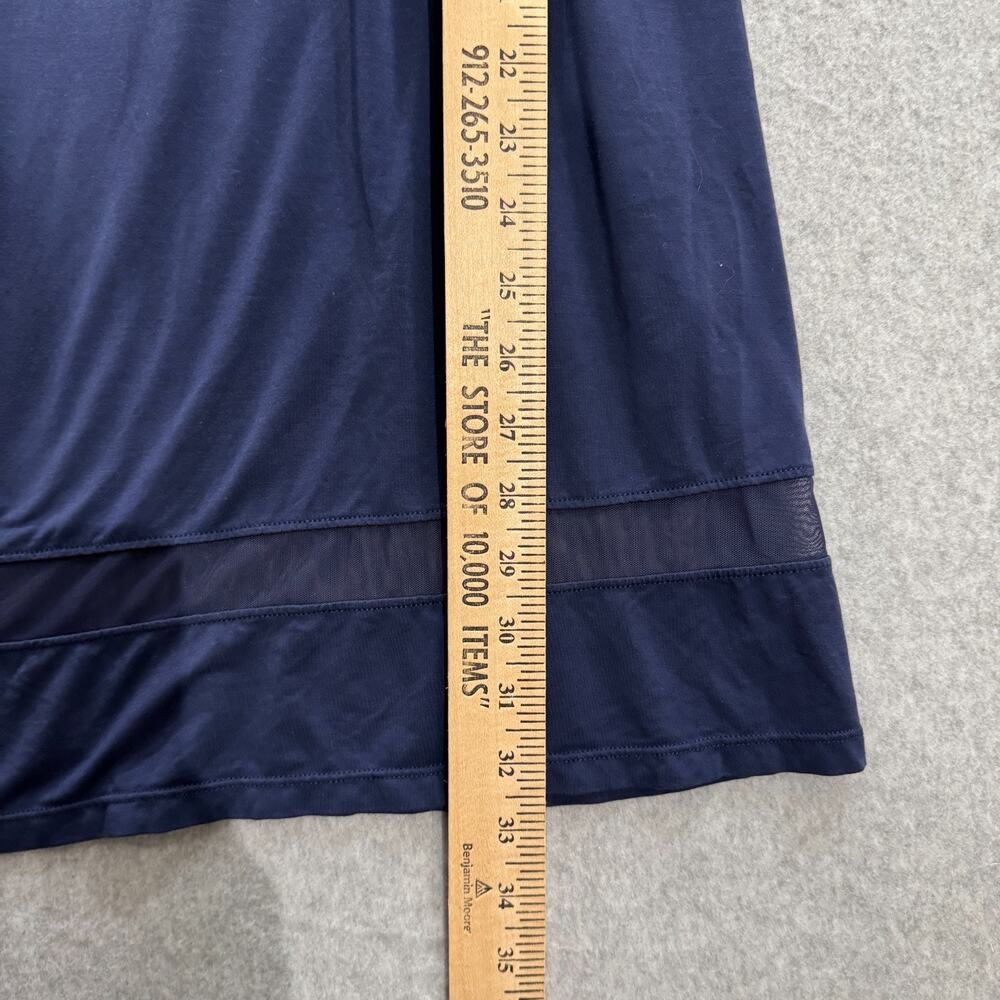 HoneyLove Blisswear Chemise Sz M Navy Blue Shelf Bra V-Neck Mesh Trim Soft - Picture 7 of 10
